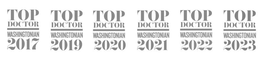 Washingtonian Top Doctor 2017, 2019, 2020, 2021, 2022 and 2023